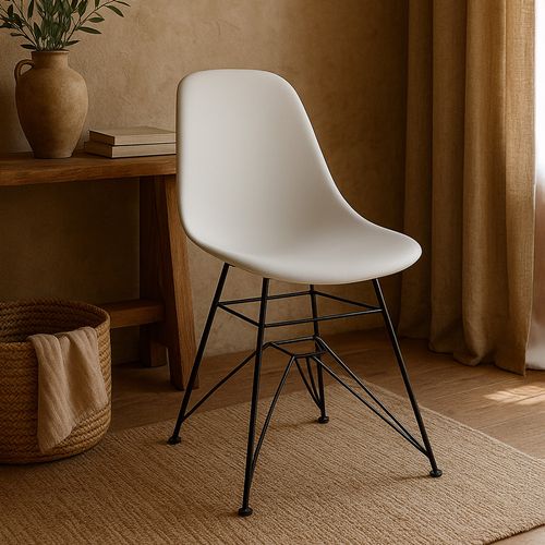 Chaise De Salle À Manger Avec Pieds En Métal – Design Moderne – Brielle Rouge