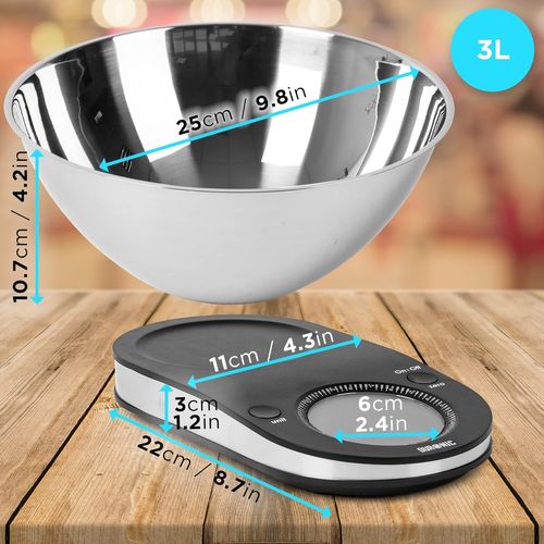 Ks5000 Balance De Cuisine - Capacité De 5kg - Bol Inclus - Large écran Rétroéclairé