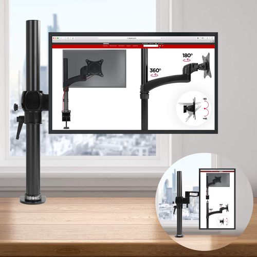 Dm351x2 Support écran PC Pour Bureau à Pince - Hauteur Ajustable - Vesa 75/100 - 1 Extension