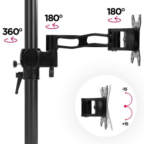 Dm351x2 Support écran PC Pour Bureau à Pince - Hauteur Ajustable - Vesa 75/100 - 1 Extension