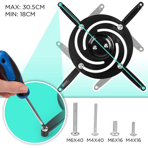 Pb01xb Support De Vidéoprojecteur Universel - Inclinable Et Rotatif - Charge Maximale 10 Kg