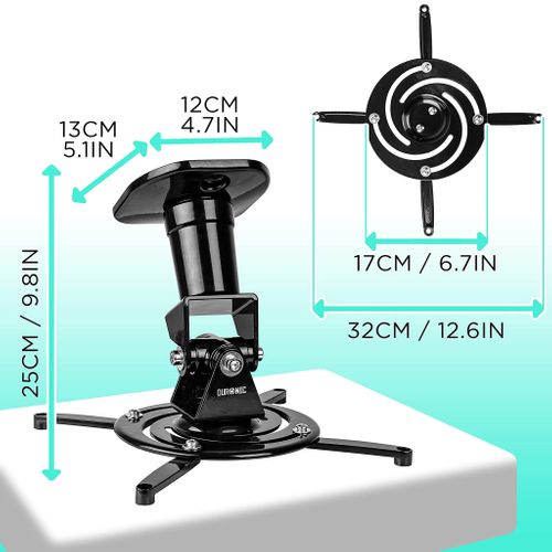 Pb01xb Support De Vidéoprojecteur Universel - Inclinable Et Rotatif - Charge Maximale 10 Kg