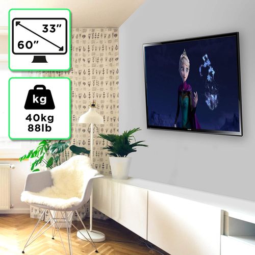 TVb777 Support Mural TV Inclinable - 33 à 60 Pouces / 57 à 153 Cm - Vesa 600 X 400