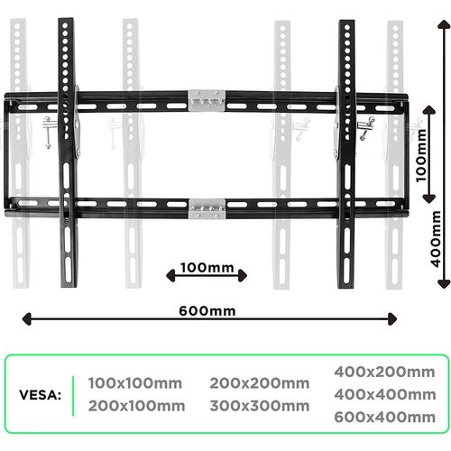 TVb777 Support Mural TV Inclinable - 33 à 60 Pouces / 57 à 153 Cm - Vesa 600 X 400