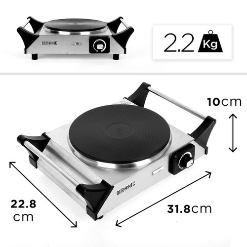 Hp1 Ss Plaque De Cuisson Chauffante électrique Avec Foyer En Fonte De 20 Cm - 1500w