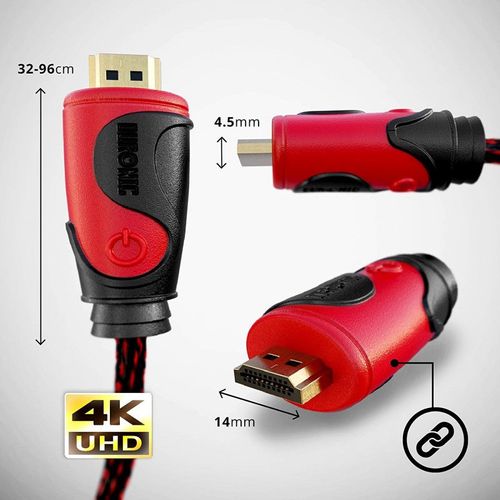 Hdc03 1,5 M Câble HDMI Dernière Génération - Connecteurs En Plaqué Or 24k - Ethernet