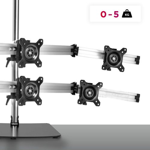 Dm756 Support Sextuple 6 écrans Sur Socle - Hauteur Ajustable - Potence De 70 Cm - Vesa 75/100