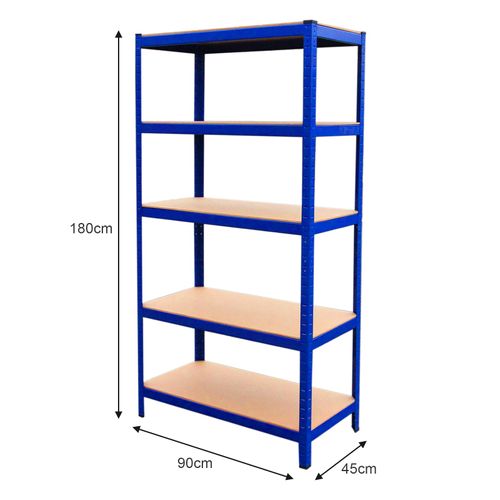 Monster Racking - 3 Rayonnages Bleus Acier Avec 5 étagères 90cm X 180cm X 45cm