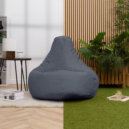 Pouf Icon Inclinable à Dossier Haut Intérieur Extérieur, Salon, Jardin, Gris Anthracite, 84 X 84cm