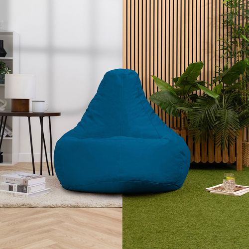 Pouf Icon Inclinable à Dossier Haut Intérieur Extérieur, Salon, Jardin, Bleu Canard, 84 X 84cm