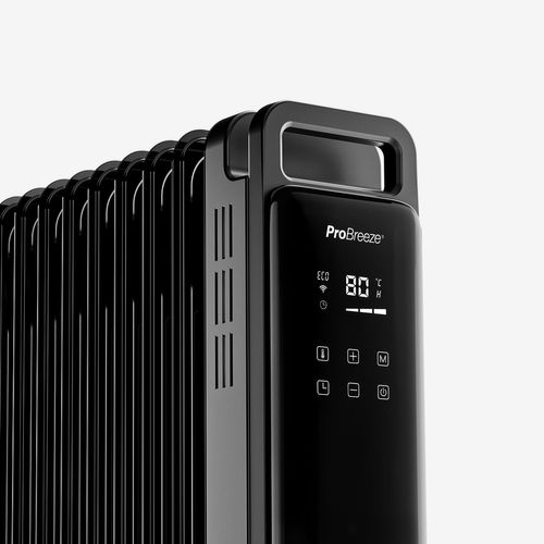 Radiateur Omniwarm 2500w, 11 Ailettes, Huile, Affichage Numérique, Contrôle Intelligent - Noir