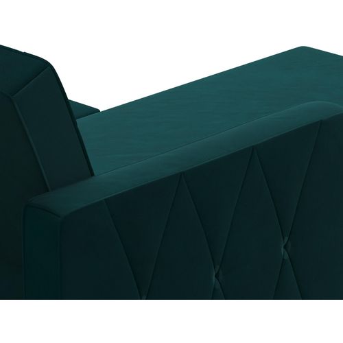 Liberty-canapé-lit 3 Places Avec Méridienne En Tissu Vert