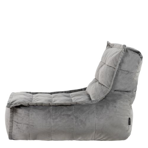 Pouf Chauffeuse Dolce En Velours Doux Gris Anthracite 75 X 96 X 75 Cm