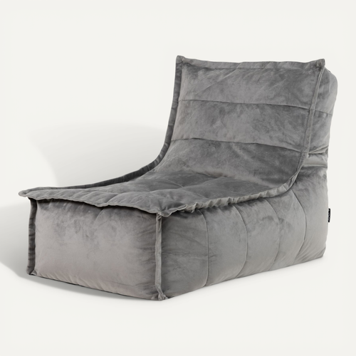 Pouf Chauffeuse Dolce En Velours Doux Gris Anthracite 75 X 96 X 75 Cm