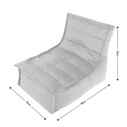 Pouf Chauffeuse Dolce En Velours Doux Gris Anthracite 75 X 96 X 75 Cm