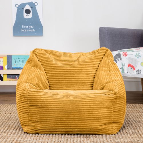 Pouf Velours Icon Morgan - Remplissage Billes - Fauteuil Confortable 1 Place - Beige - Pour Salon