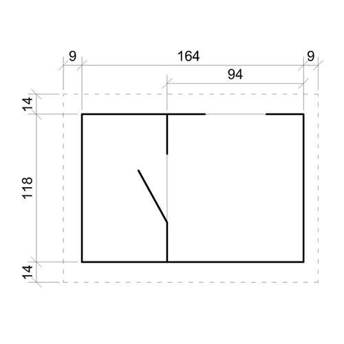 Maison En Bois Pour Enfants - M501 -  182x146xh145cm/1.1m2