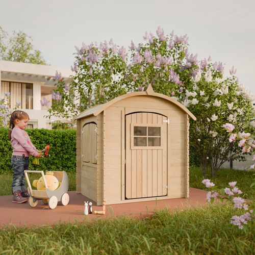 Maison En Bois Pour Enfants Sans Plancher - M505-1 - 112x146xh145cm/1.1m2