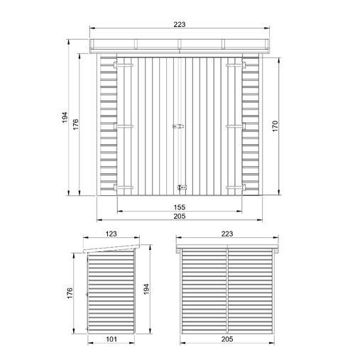 M348 - Abri De Jardin En Bois 2,1 M2 - Abri De Jardin Sans Sol - Remise à Outils
