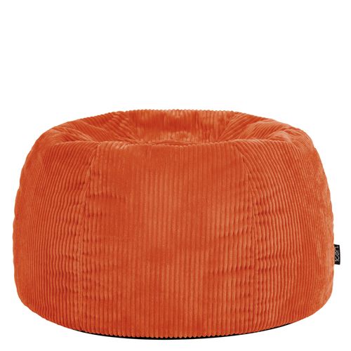 Pouf Poire Classique Kingston En Velours Côtelé Orange Terracotta 85x85x50cm