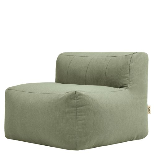 Pouf Canapé De Jardin Modulable Zen 3 Places En Oléfine Imperméable, Vert Sauge