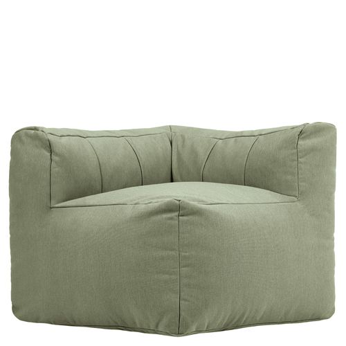 Pouf Canapé De Jardin Modulable Zen 3 Places En Oléfine Imperméable, Vert Sauge
