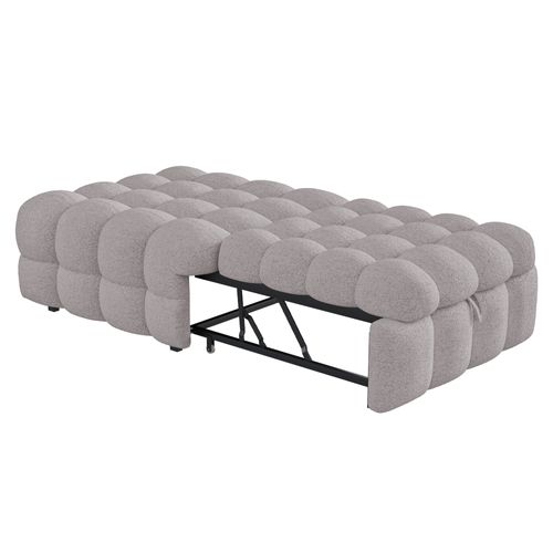 Chauffeuse Convertible 2 En 1 Avec Lit D’appoint Pliable, Gris