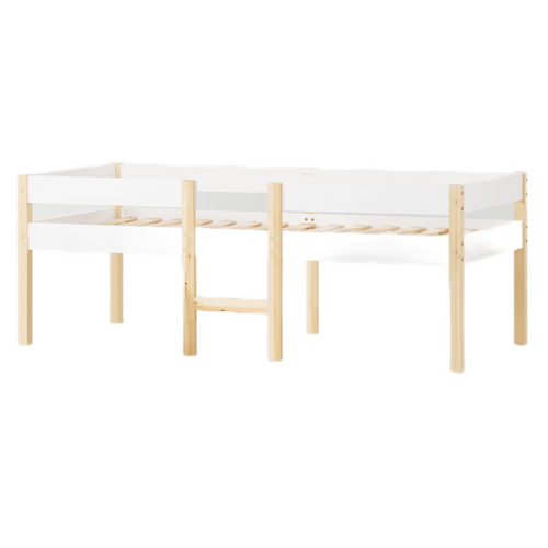 Lit Enfant 90 X 200 Cm Blanc Et Chêne - Lit Enfant