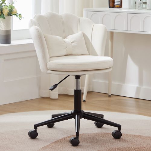 Fauteuil De bureau Pivote à 360°, Avec Coussin Beige