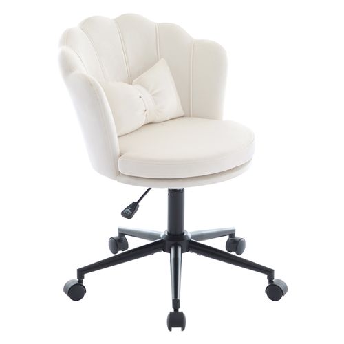 Fauteuil De bureau Pivote à 360°, Avec Coussin Beige