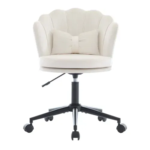 Fauteuil De bureau Pivote à 360°, Avec Coussin Beige