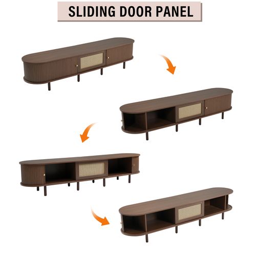 Meuble TV Avec 1 Tiroir Et 2 Portes Coulissantes