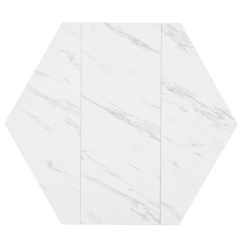 Table à Manger Hexagone Avec Pieds En Métal Blanc