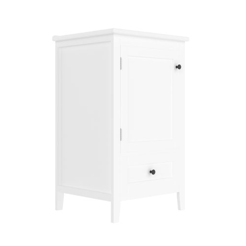 Meuble De Salle De Bain Vasque 1 Porte Et 1 Tiroir Blanc