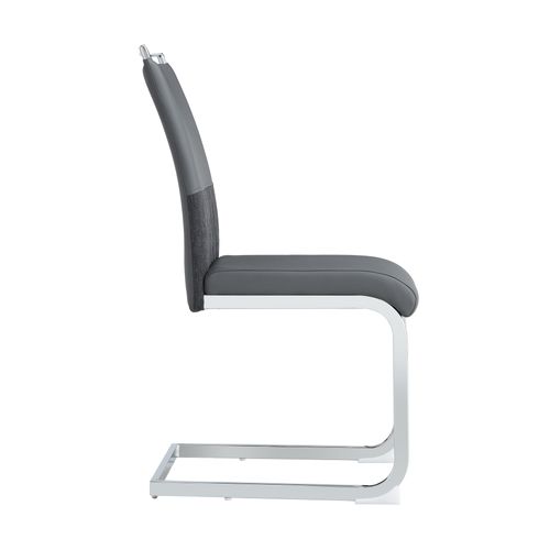 Lot De 4 Chaise De Cuisine Chaises De Salle à Manger - Pu Gris