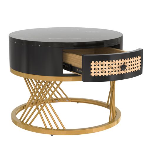 Lot De 2 Table Basse Gigognes Ronde Noir