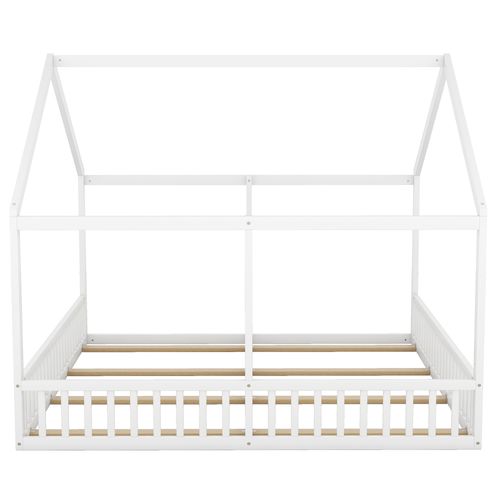 Lit Cabane Lit Enfant Lit Double 2 X 90 X 200cm En Blanc