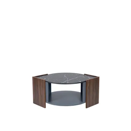 Table Basse Plateau De Table Avec Rayures En Marbre Noir