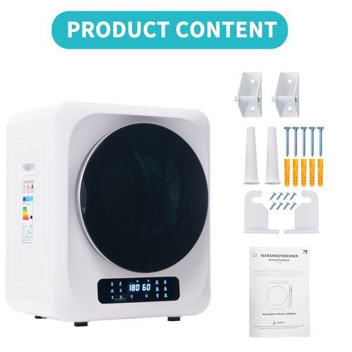 Sèche-linge Hublot 2.5kg, 850 W, Filtration Multiple, 6 Programmes, 6 Fonctions En Blanc