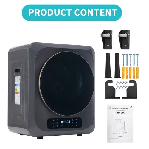 Sèche-linge Hublot 2.5kg, 850 W, Filtration Multiple, 6 Programmes, 6 Fonctions En Gris