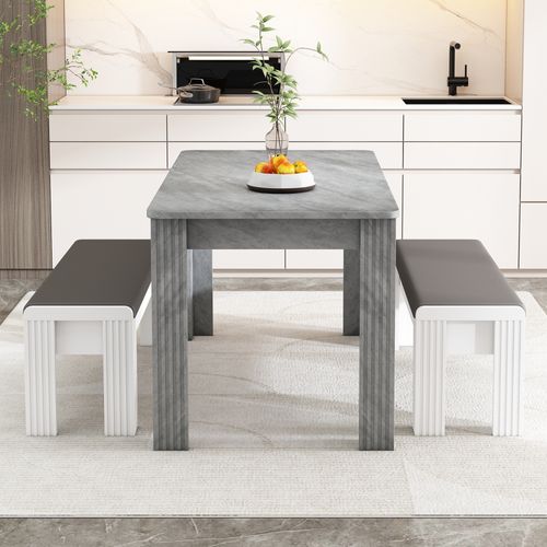 Table à Manger 116 X 65 X 75cm En Gris