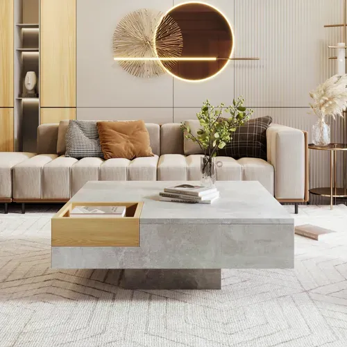 Table Basse 72 X 72 X 30cm Livré Avec 1 Boîte De Rangement Amovible