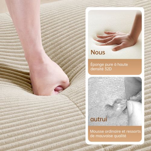 Canapé D'angle Relax - Canapé Modulable 3 Places- Cinéma , Salon Et Chambre - Beige