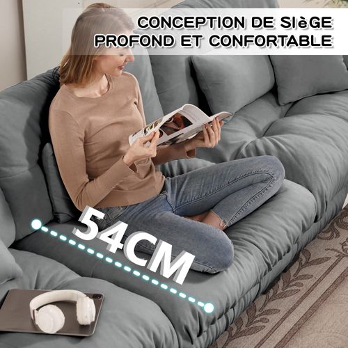 Canapé D'angle Relax - Canapé Modulable—avec 1 Repose-pieds - Cinéma, Salon Et Chambre - Gris