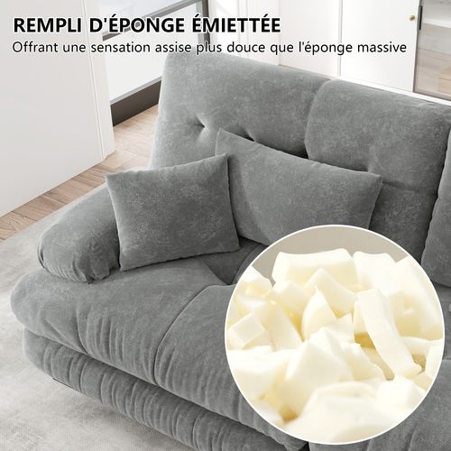 Canapé D'angle Relax - Canapé Modulable—avec 1 Repose-pieds - Cinéma, Salon Et Chambre - Gris