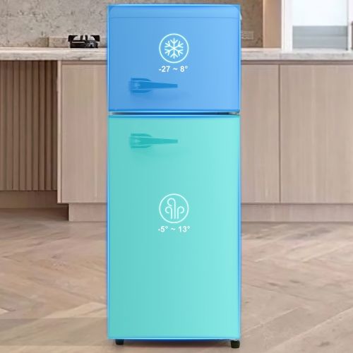 Réfrigérateur 2 Porte 92 L-classe D-45 dB-silencieuse-rétro-blanc