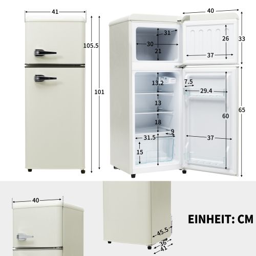 Réfrigérateur 2 Porte 92 L-classe D-45 dB-silencieuse-rétro-blanc