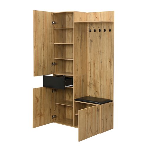 Vestiaire D’entrée Avec Miroir-meuble D’entrée Avec Étagère à Chaussures-bois