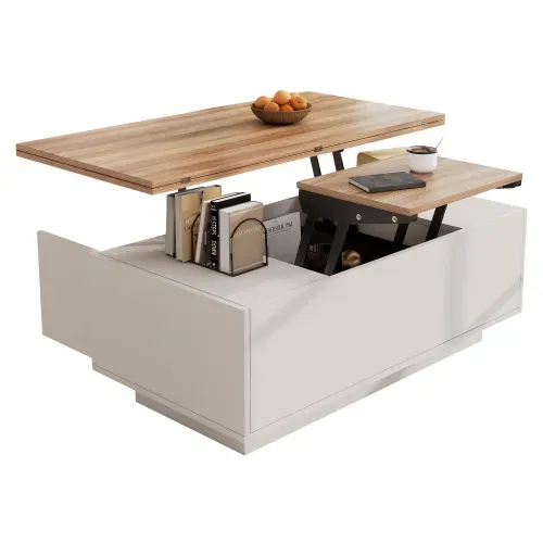 Table Basse Moderne 100 X 50 X 43 Cm - Blanc