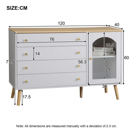 Buffet Avec Tiroirs-adaptée à La Salle à Manger, Cuisine, Salon-style Moderne-blanc